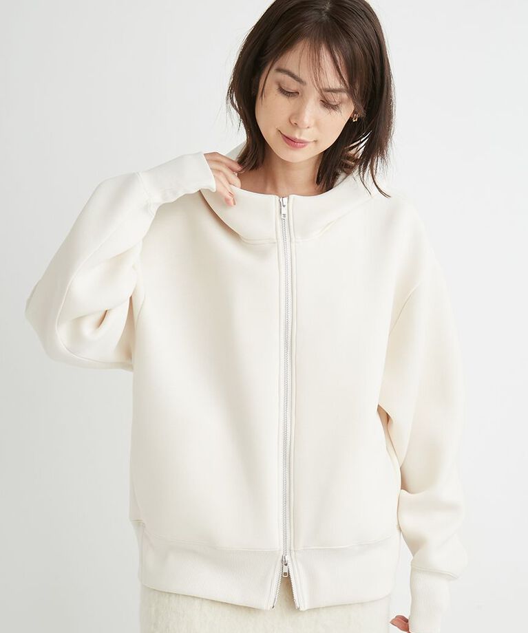emmi atelier「ジップアップダンボールフーディー」|パーカー|