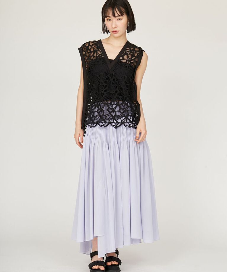 emmi atelier「シアーピンタックフレアスカート」|スカート|