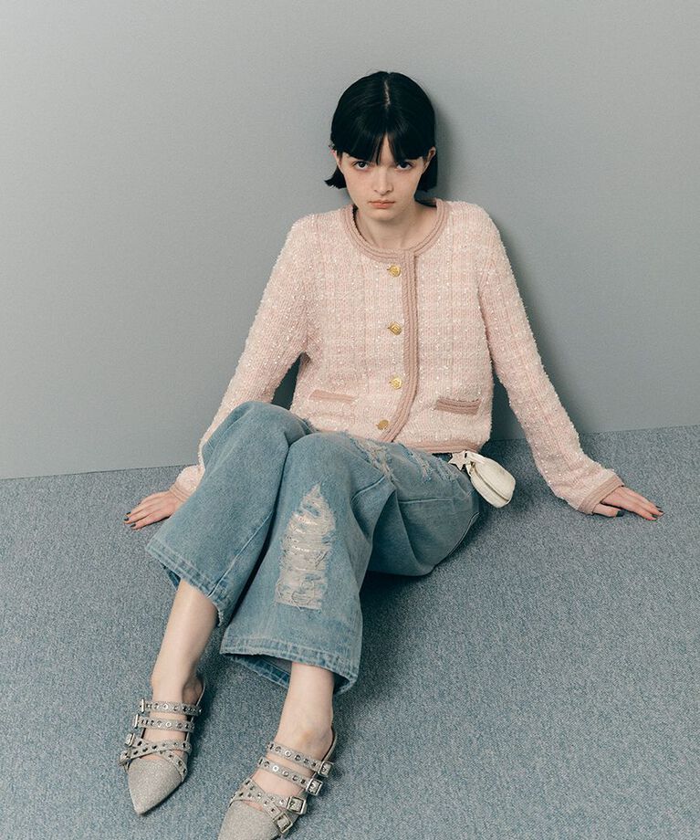 FURFUR「レースインクラッシュドデニムパンツ」|デニム|