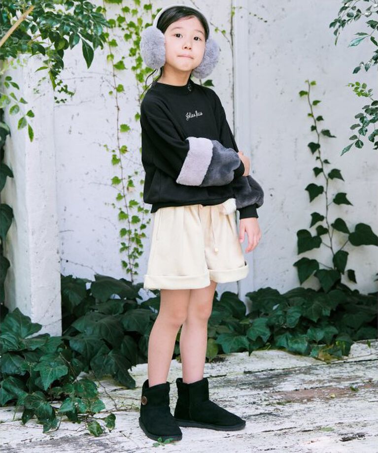 ikka kids「フェイクスエードポンポン付きハーフパンツ（120~160cm）」|その他|
