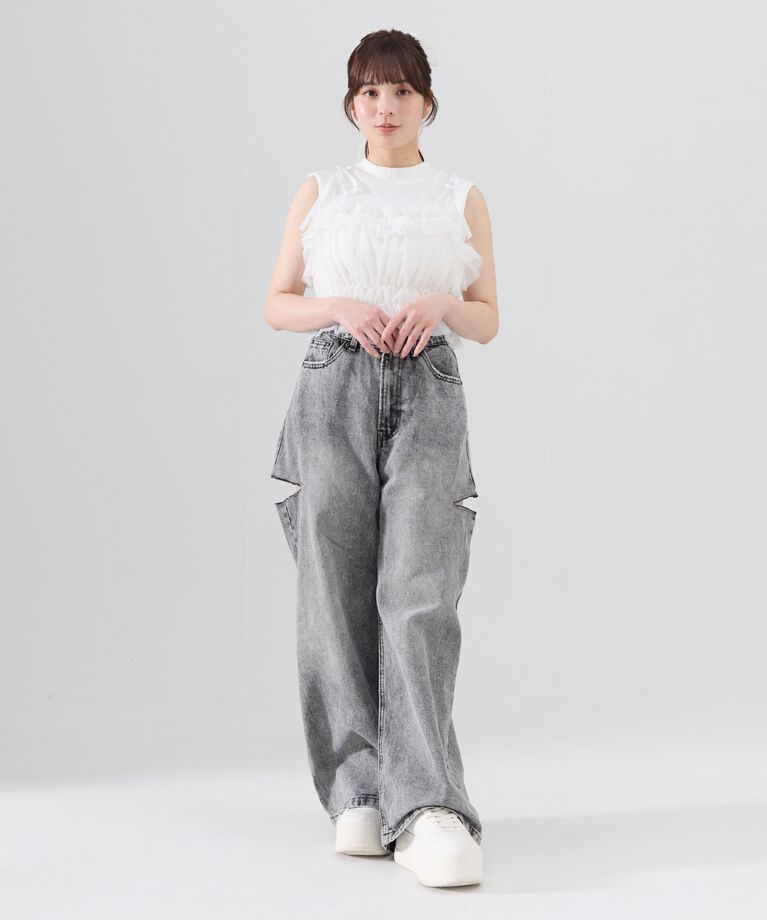 REDYAZEL「チュールビスチェｘノースリカットソー」|Tシャツ・カットソー|