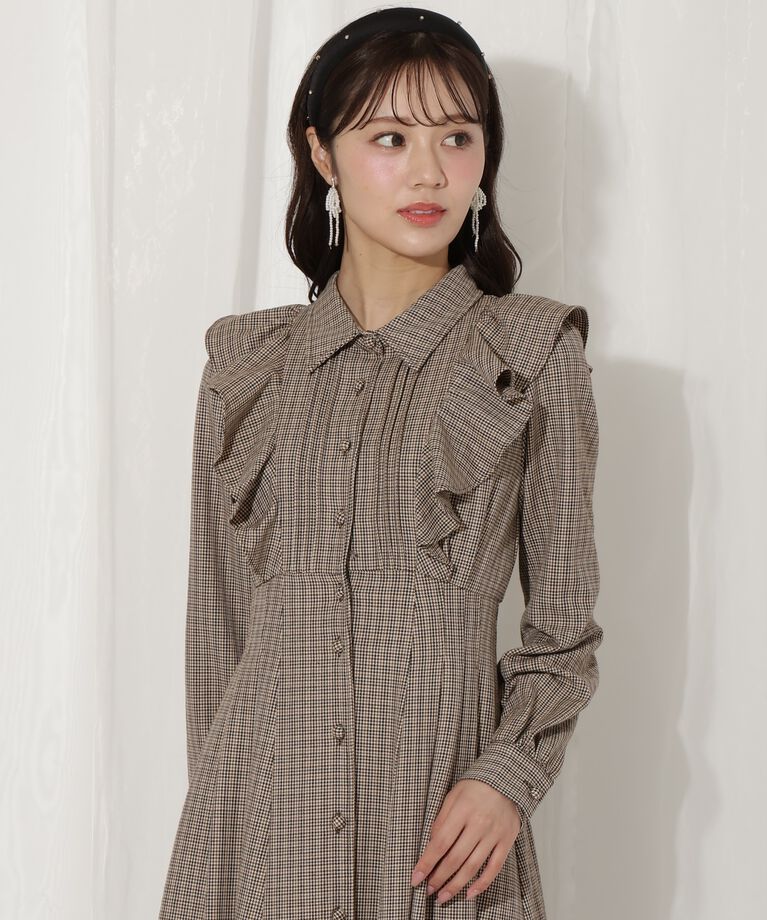 WILLSELECTION「ラッフルフリルタックウエストシャツワンピース」|ワンピース|