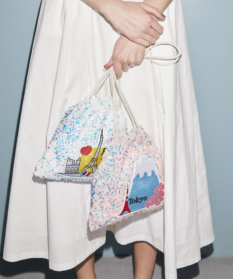 TOPKAPI TREASURE「【TREASURE TOPKAPI】スパンコール エンブロイダリー刺繍 巾着 バッグ / ポーチ」|その他|
