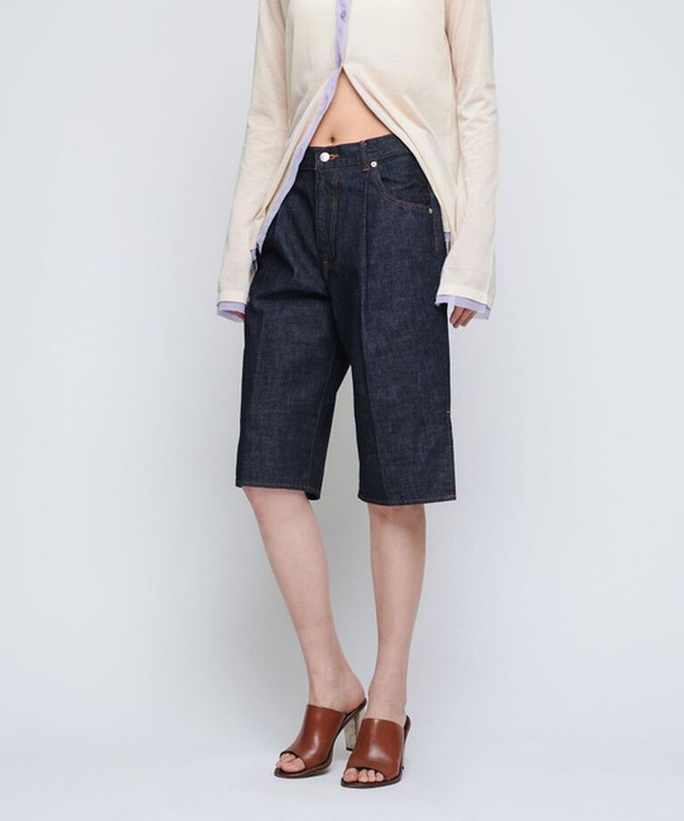 AEWEN MATOPH「＜AEWEN MATOPH＞デニム スリット ハーフパンツ」|デニム|NAVY