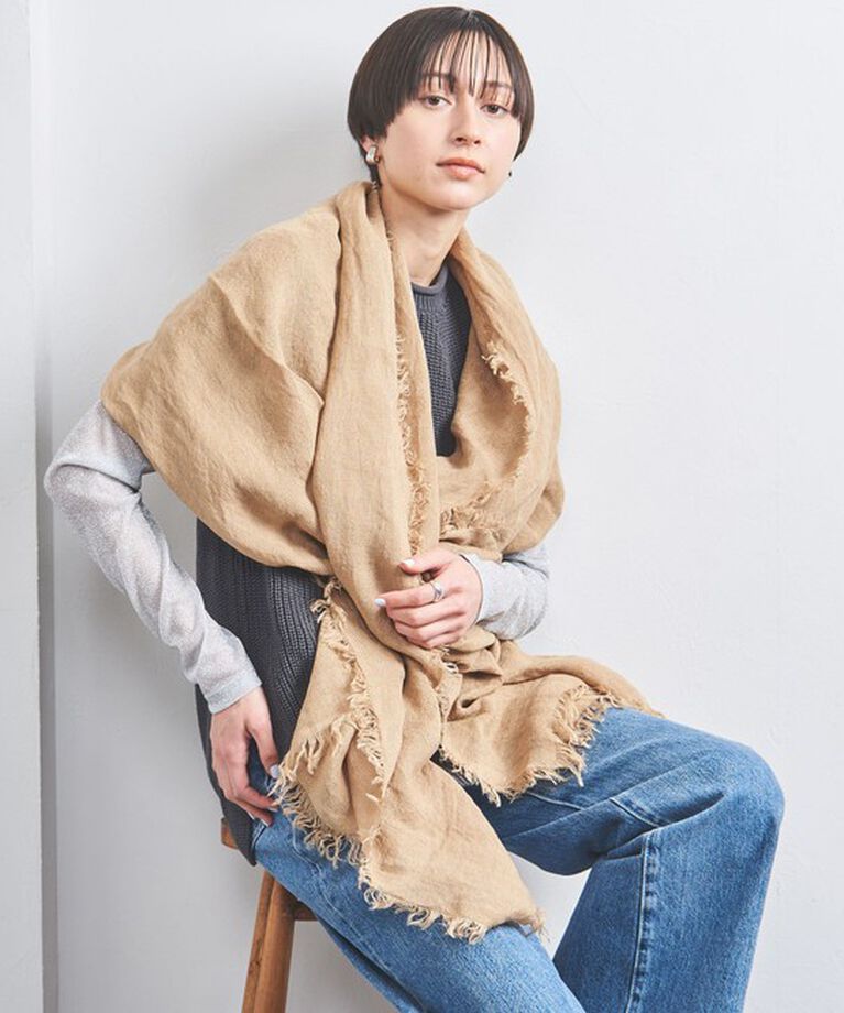 UNITED ARROWS「＜ASAUCE MELER＞リネンガーゼ ストール」|ストール|BEIGE