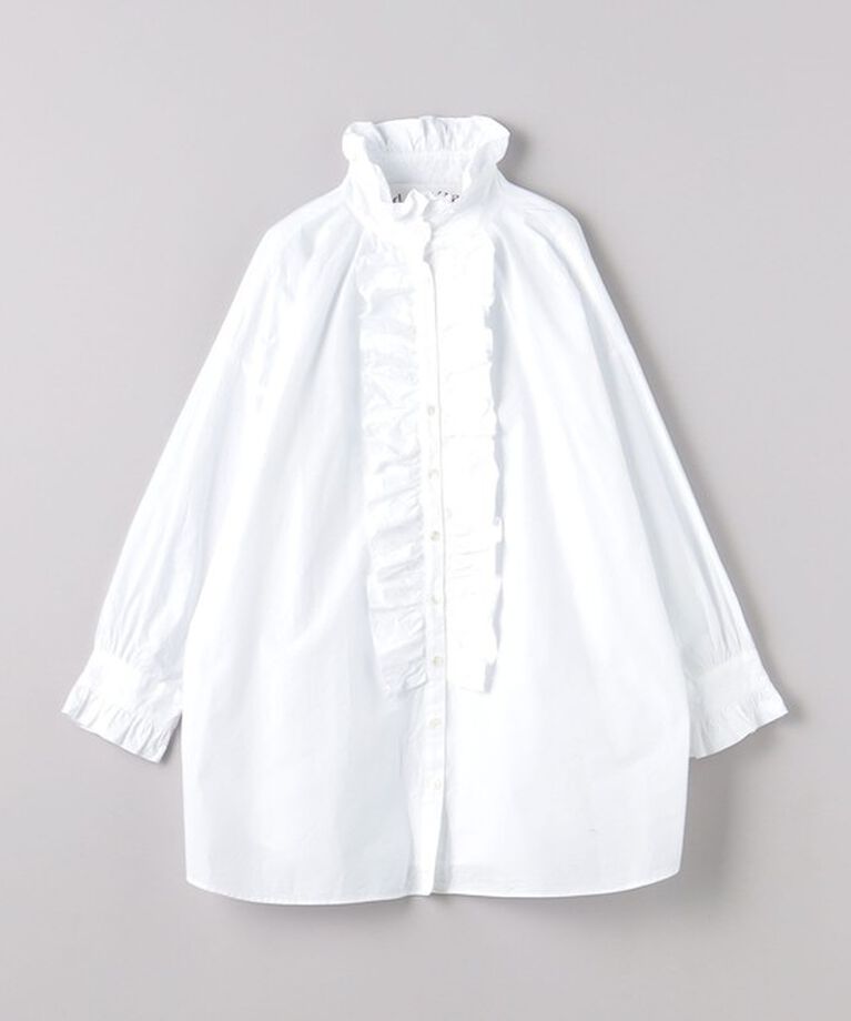 UNITED ARROWS「＜dahl’ia＞フリル ロングスリーブ ブラウス」|シャツ・ブラウス|WHITE