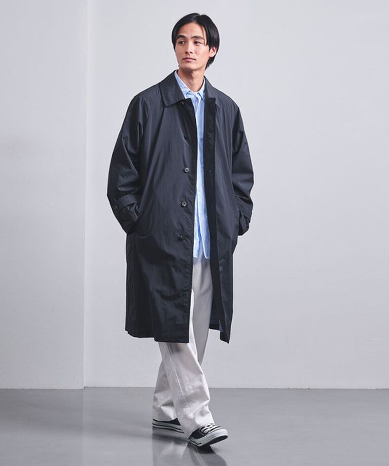 UNITED ARROWS「ウィンドウマック ナイロン タフタ バルカラーコート―撥水―」|ステンカラーコート|NAVY