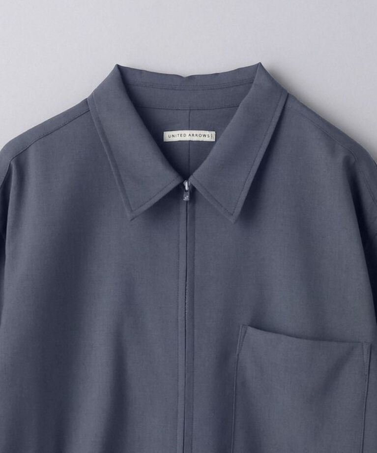 UNITED ARROWS「ウールトロピカル ジップ レギュラーカラー シャツ」|シャツ・ブラウス|