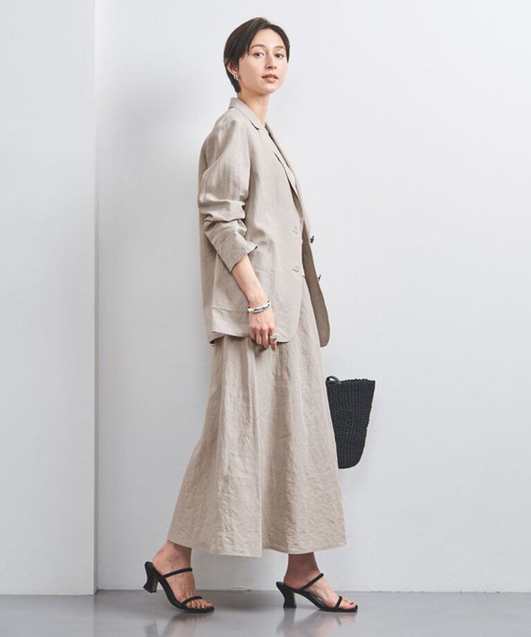 UNITED ARROWS「リネン フレア マキシスカート」|フレア|