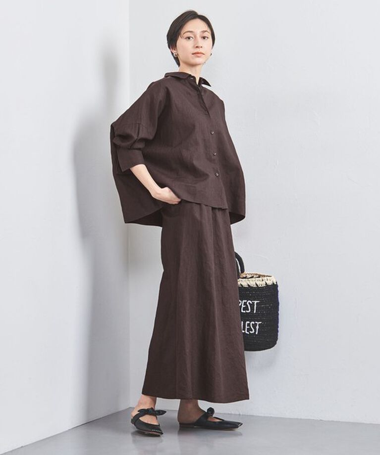 UNITED ARROWS「リネン フレア マキシスカート」|フレア|