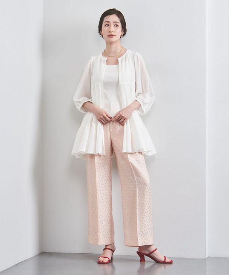 UNITED ARROWS「ドット サテン 2タック ワイドパンツ」|その他|