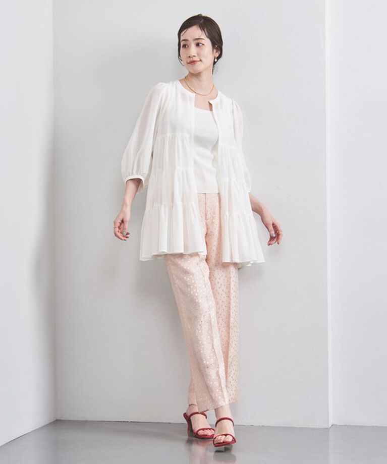 UNITED ARROWS「ドット サテン 2タック ワイドパンツ」|その他|