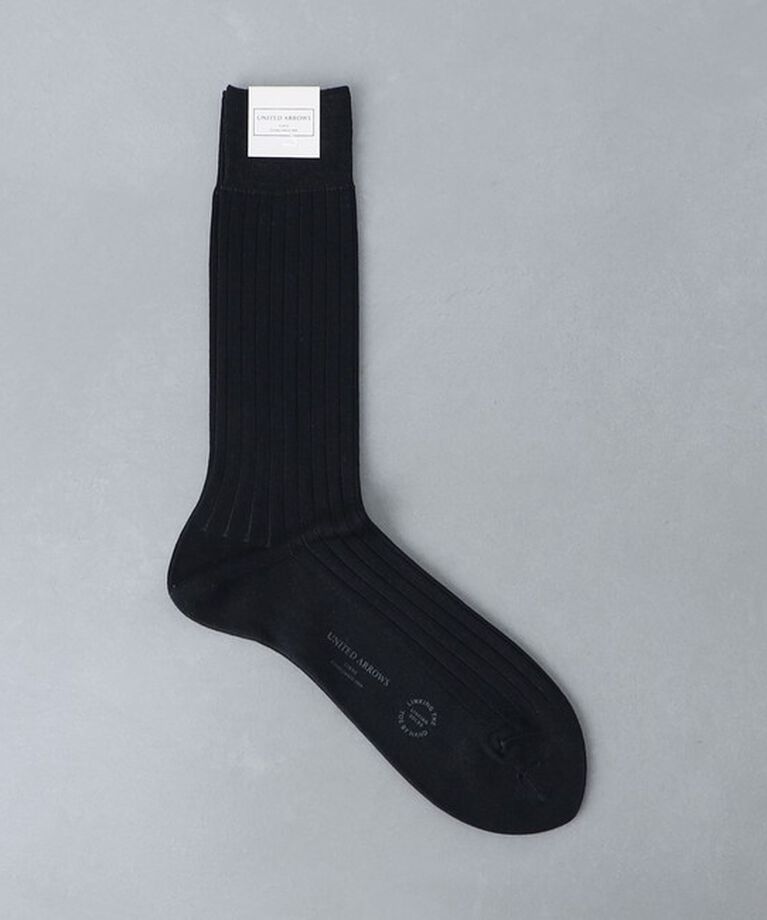 UNITED ARROWS「2トーン リブソックス」|ソックス|BLACK