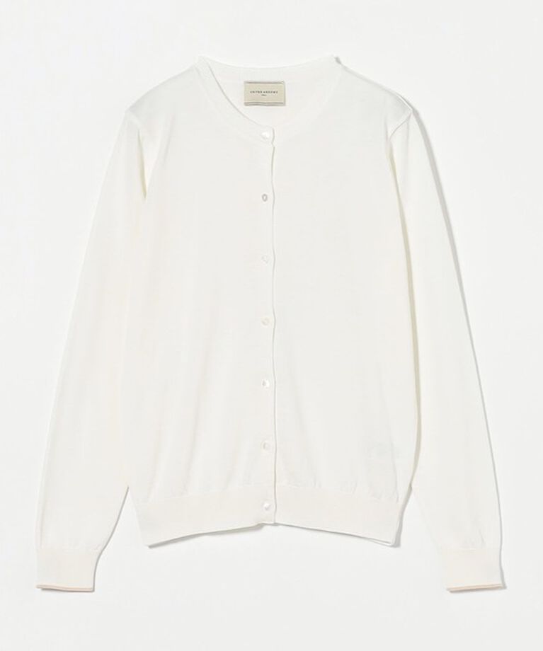 UNITED ARROWS「コットンシルク 18G クルーネック カーディガン」|カーディガン|