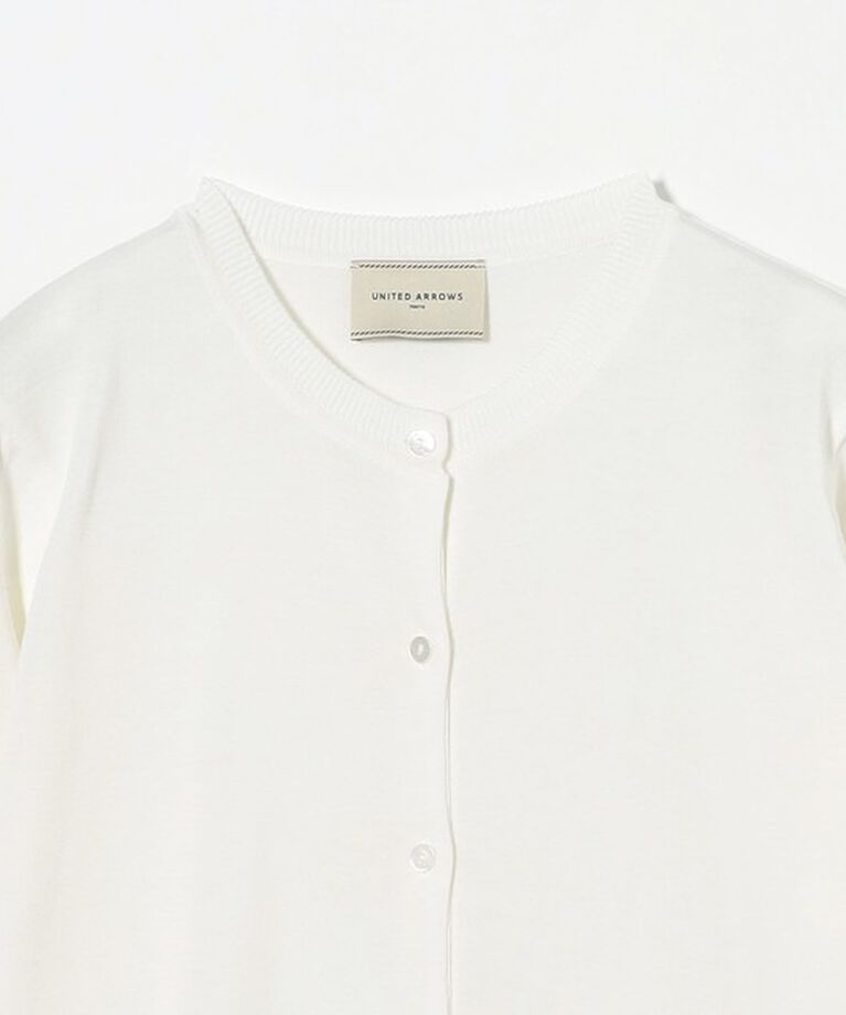 UNITED ARROWS「コットンシルク 18G クルーネック カーディガン」|カーディガン|