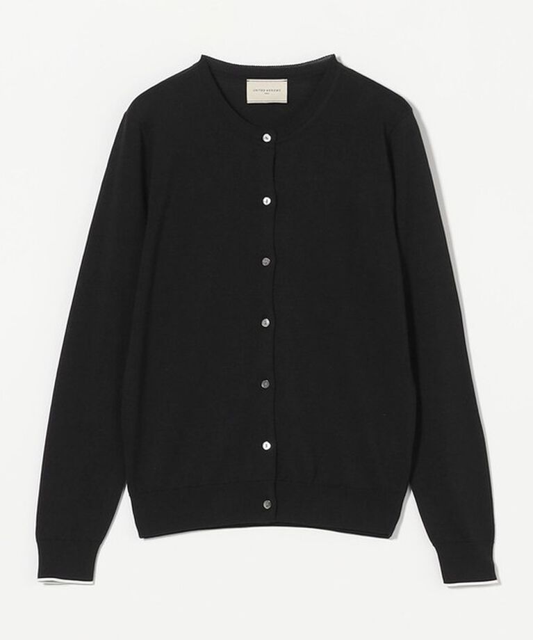 UNITED ARROWS「コットンシルク 18G クルーネック カーディガン」|カーディガン|