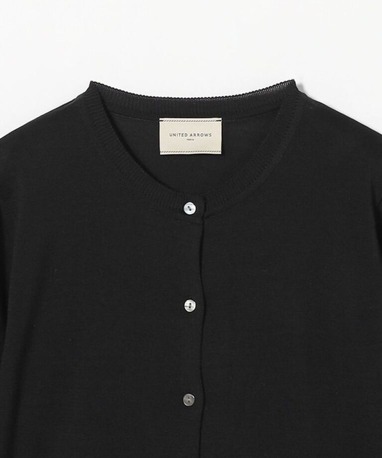 UNITED ARROWS「コットンシルク 18G クルーネック カーディガン」|カーディガン|