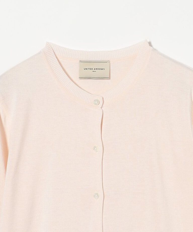 UNITED ARROWS「コットンシルク 18G クルーネック カーディガン」|カーディガン|
