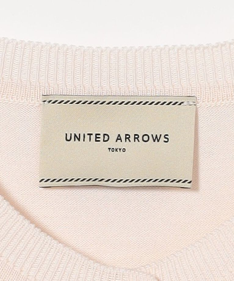UNITED ARROWS「コットンシルク 18G クルーネック カーディガン」|カーディガン|