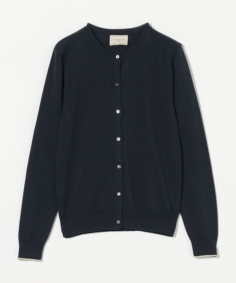 UNITED ARROWS「コットンシルク 18G クルーネック カーディガン」|カーディガン|