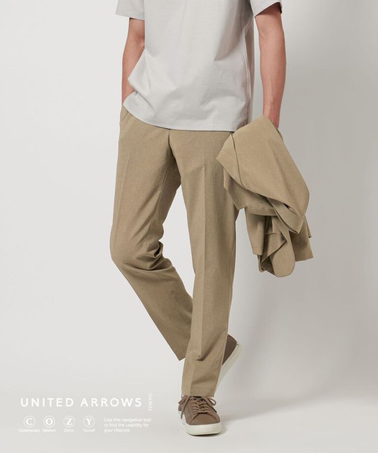 UNITED ARROWS「ポリエステル/T＆T ノープリーツパンツ UA COZY ―ウォッシャブル・ストレッチ・防しわ（着用しわ）―」|スーツ|BEIGE