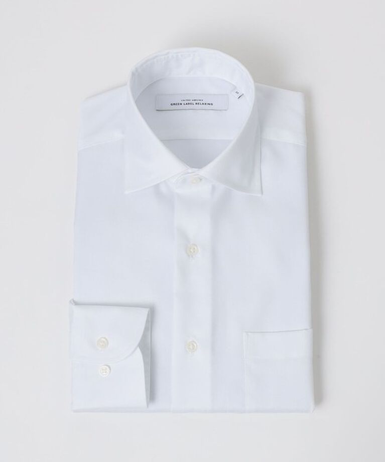 UNITED ARROWS green label relaxing「コットン ヘリンボーン ワイドカラー ドレスシャツ -イージーアイロン-」|シャツ・ブラウス|