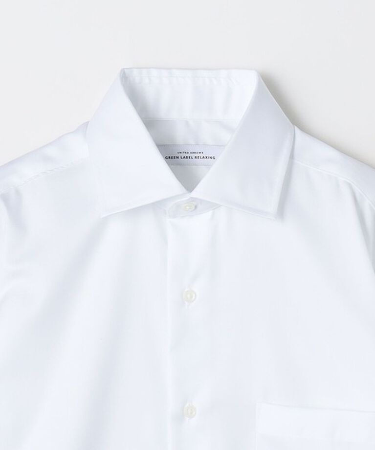 UNITED ARROWS green label relaxing「コットン ヘリンボーン ワイドカラー ドレスシャツ -イージーアイロン-」|シャツ・ブラウス|
