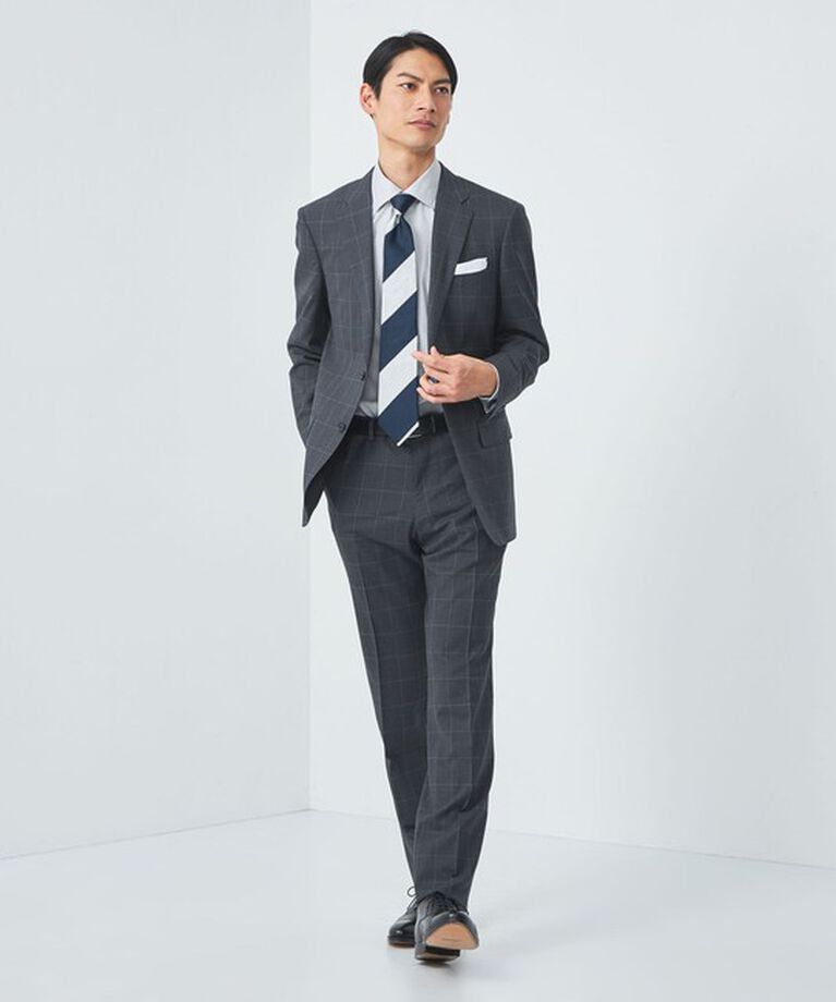 UNITED ARROWS green label relaxing「コットン ヘリンボーン ワイドカラー ドレスシャツ -イージーアイロン-」|シャツ・ブラウス|