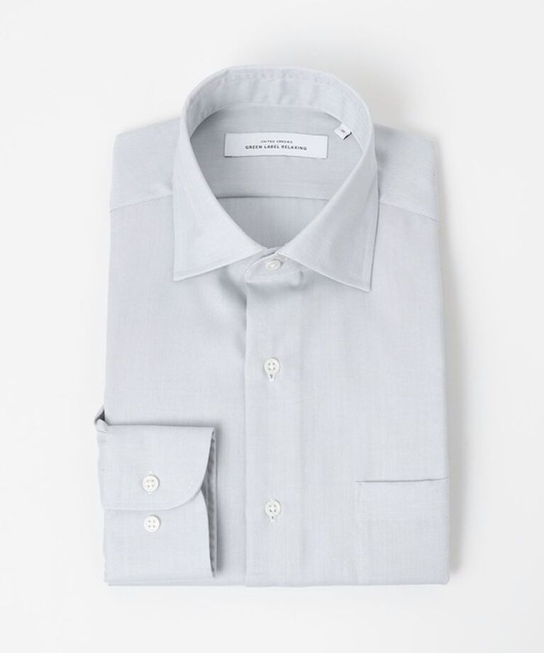 UNITED ARROWS green label relaxing「コットン ヘリンボーン ワイドカラー ドレスシャツ -イージーアイロン-」|シャツ・ブラウス|