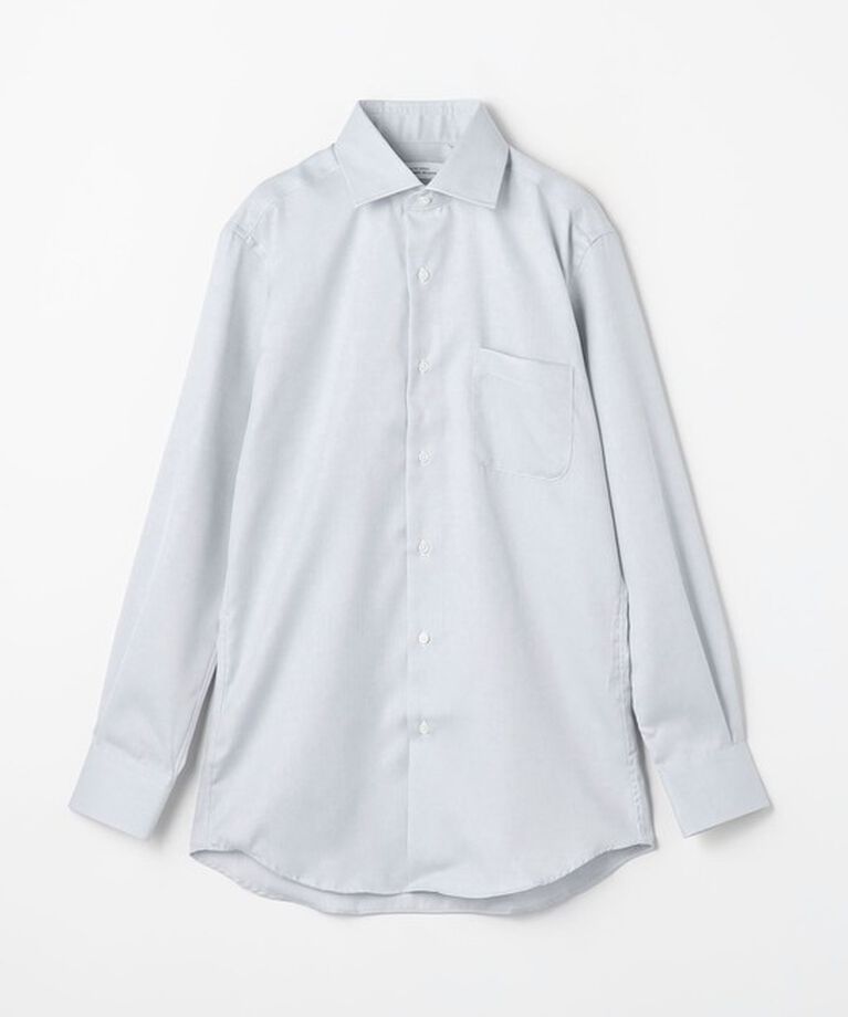UNITED ARROWS green label relaxing「コットン ヘリンボーン ワイドカラー ドレスシャツ -イージーアイロン-」|シャツ・ブラウス|