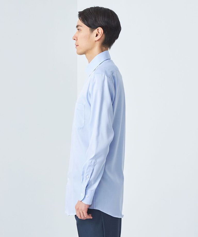 UNITED ARROWS green label relaxing「コットン ヘリンボーン ワイドカラー ドレスシャツ -イージーアイロン-」|シャツ・ブラウス|