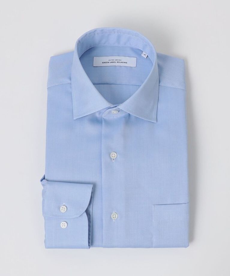 UNITED ARROWS green label relaxing「コットン ヘリンボーン ワイドカラー ドレスシャツ -イージーアイロン-」|シャツ・ブラウス|