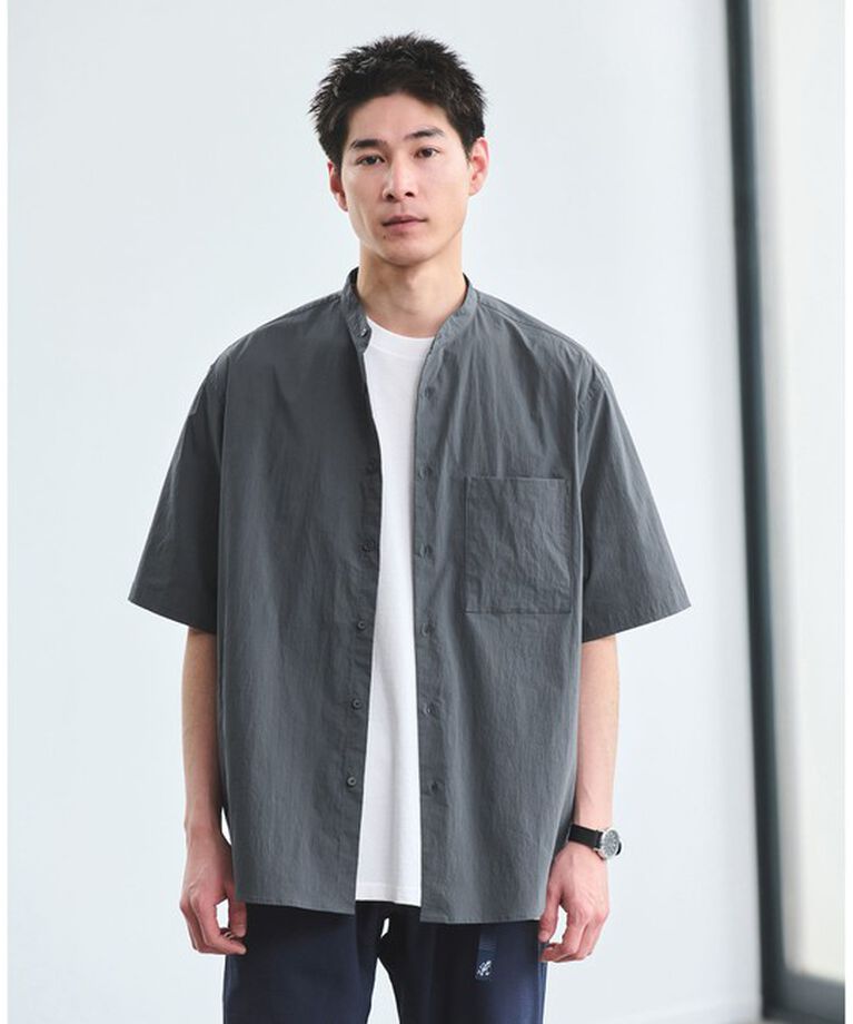 UNITED ARROWS green label relaxing「WONDER CLOTH バンドカラー 半袖 シャツ -ストレッチ・接触冷感・吸水速乾-」|シャツ・ブラウス|