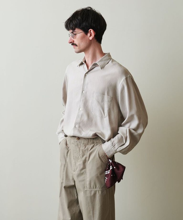 STEVEN ALAN「＜Steven Alan＞ ドレープ コードレーン レギュラーカラー シャツ  LOOSE」|シャツ・ブラウス|