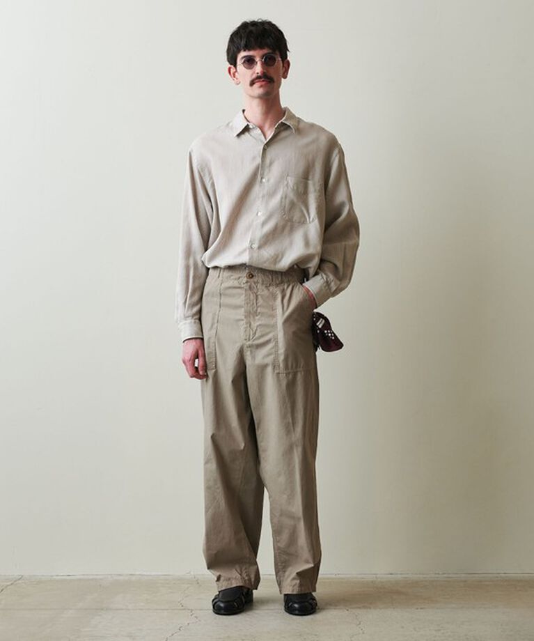 STEVEN ALAN「＜Steven Alan＞ ドレープ コードレーン レギュラーカラー シャツ  LOOSE」|シャツ・ブラウス|