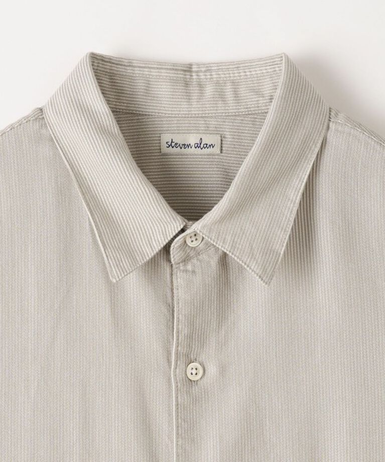 STEVEN ALAN「＜Steven Alan＞ ドレープ コードレーン レギュラーカラー シャツ  LOOSE」|シャツ・ブラウス|