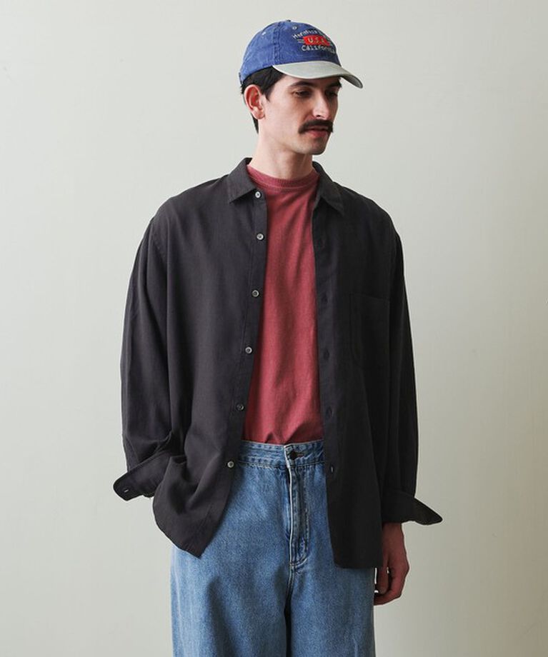 STEVEN ALAN「＜Steven Alan＞ ドレープ コードレーン レギュラーカラー シャツ  LOOSE」|シャツ・ブラウス|