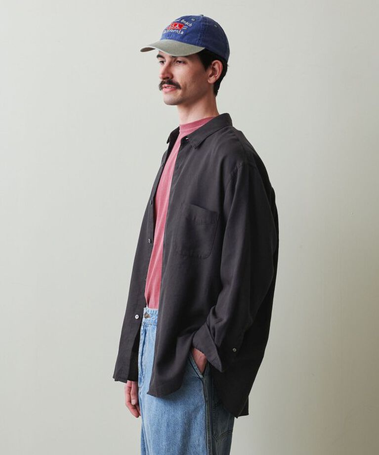 STEVEN ALAN「＜Steven Alan＞ ドレープ コードレーン レギュラーカラー シャツ  LOOSE」|シャツ・ブラウス|