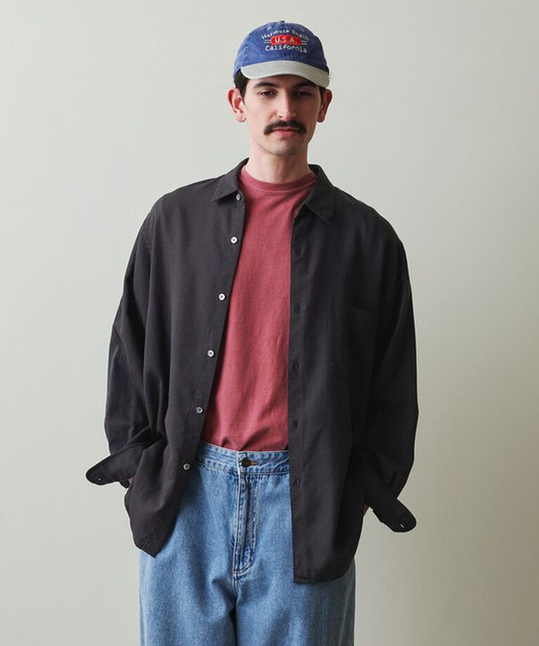 STEVEN ALAN「＜Steven Alan＞ ドレープ コードレーン レギュラーカラー シャツ  LOOSE」|シャツ・ブラウス|