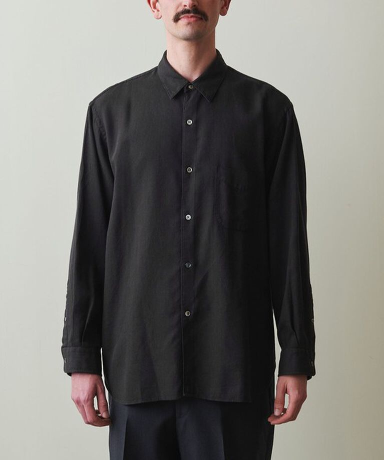 STEVEN ALAN「＜Steven Alan＞ ドレープ コードレーン レギュラーカラー シャツ  LOOSE」|シャツ・ブラウス|