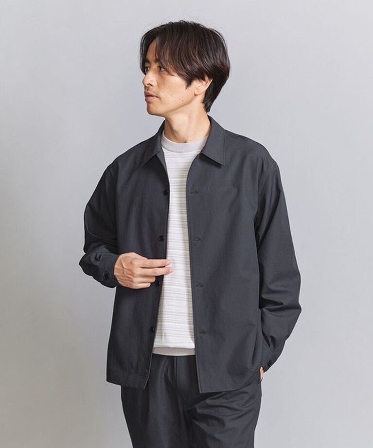 BEAUTY&YOUTH UNITED ARROWS「KOMATSU PACK オーバー フォルム キャンプカラー シャツ -セットアップ対応 撥水機能-」|シャツ・ブラウス|DK.GRAY