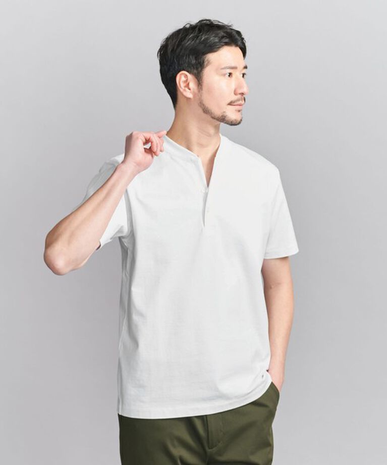BEAUTY&YOUTH UNITED ARROWS「【WEB限定 WARDROBE SMART】クリア  ガスコットン ヘンリーネック カットソー【抗菌・防臭】」|Tシャツ・カットソー|