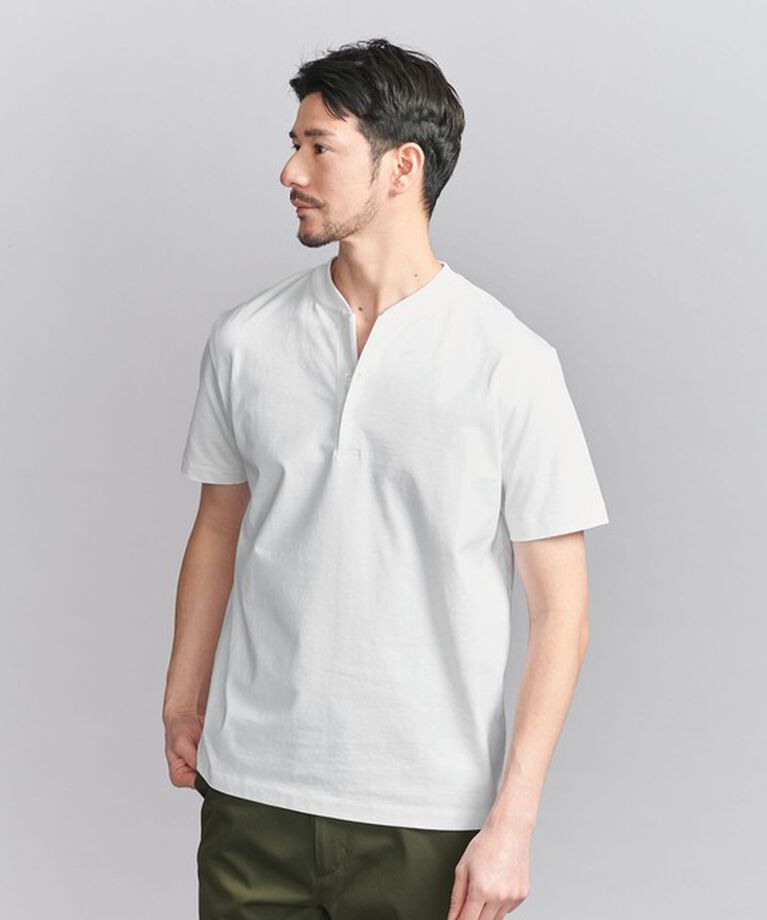 BEAUTY&YOUTH UNITED ARROWS「【WEB限定 WARDROBE SMART】クリア  ガスコットン ヘンリーネック カットソー【抗菌・防臭】」|Tシャツ・カットソー|