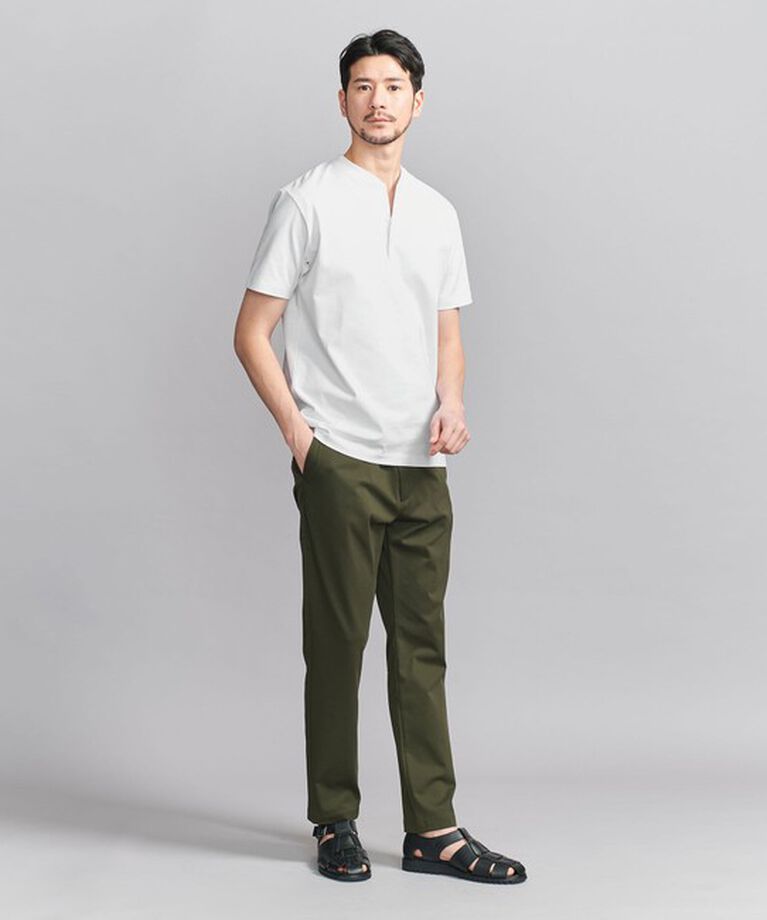BEAUTY&YOUTH UNITED ARROWS「【WEB限定 WARDROBE SMART】クリア  ガスコットン ヘンリーネック カットソー【抗菌・防臭】」|Tシャツ・カットソー|