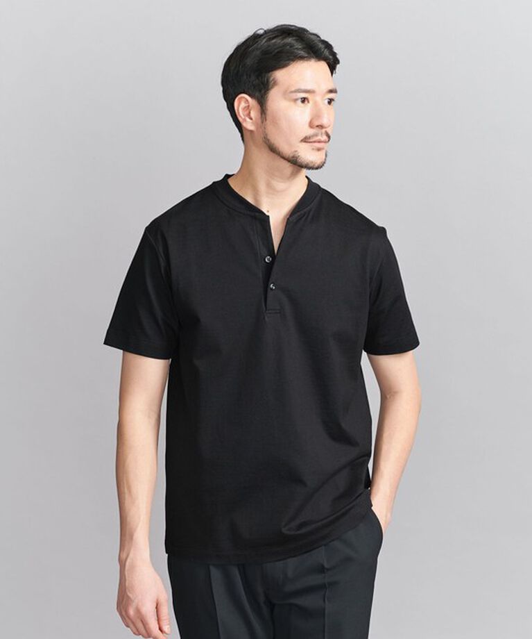 BEAUTY&YOUTH UNITED ARROWS「【WEB限定 WARDROBE SMART】クリア  ガスコットン ヘンリーネック カットソー【抗菌・防臭】」|Tシャツ・カットソー|