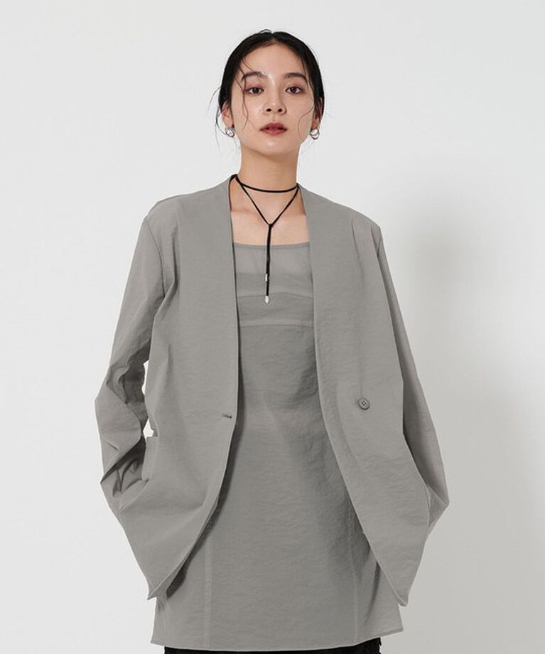 BEAUTY&YOUTH UNITED ARROWS「シアー ノーカラー ジャケット」|ノーカラージャケット|