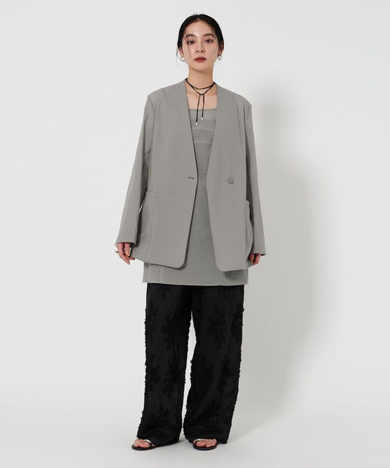 BEAUTY&YOUTH UNITED ARROWS「シアー ノーカラー ジャケット」|ノーカラージャケット|