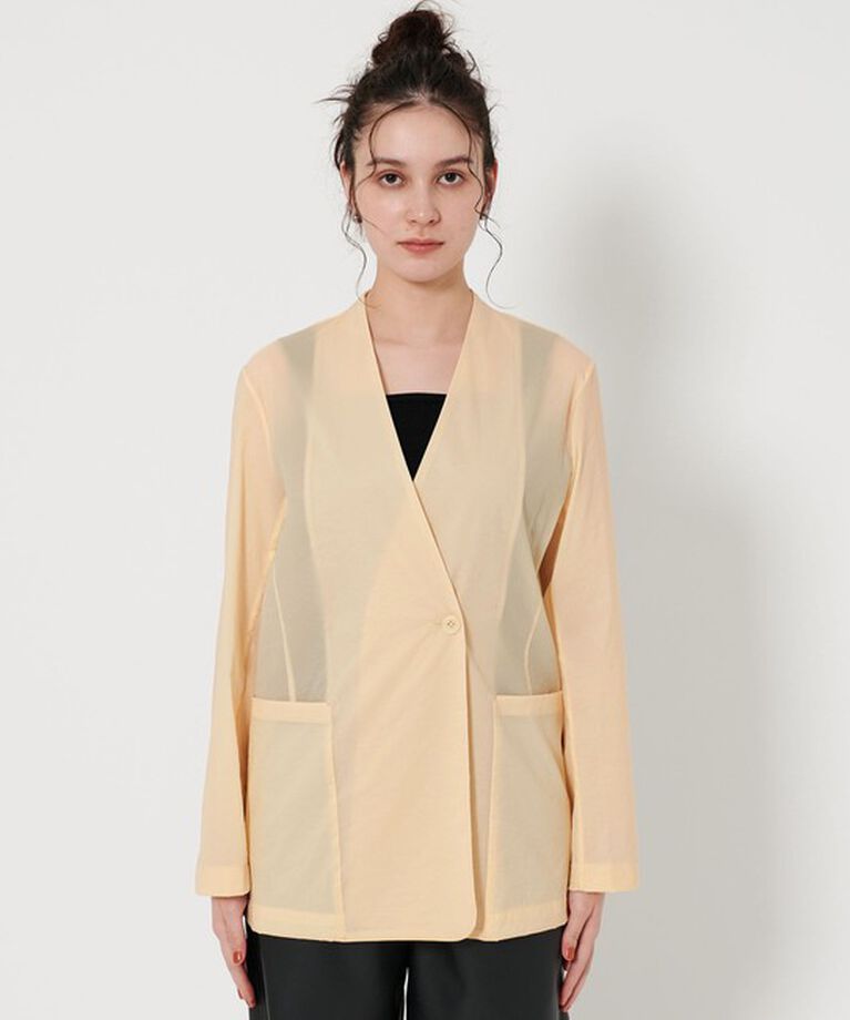 BEAUTY&YOUTH UNITED ARROWS「シアー ノーカラー ジャケット」|ノーカラージャケット|