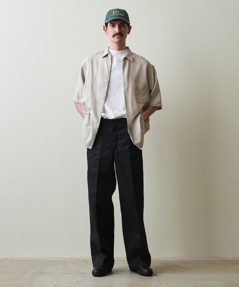STEVEN ALAN「＜Steven Alan＞ ドレープ コードレーン レギュラーカラー ショートスリーブ シャツ ALINE LOOSE CASUAL」|シャツ・ブラウス|