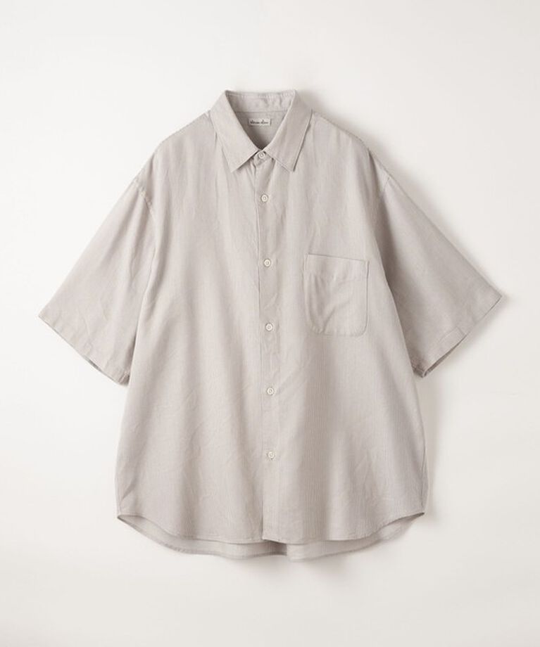 STEVEN ALAN「＜Steven Alan＞ ドレープ コードレーン レギュラーカラー ショートスリーブ シャツ ALINE LOOSE CASUAL」|シャツ・ブラウス|